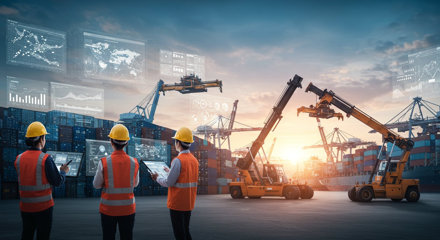 Truck on the road with stunning landscape