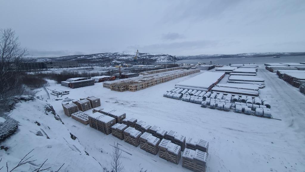 Truck parked in front of Warehouse